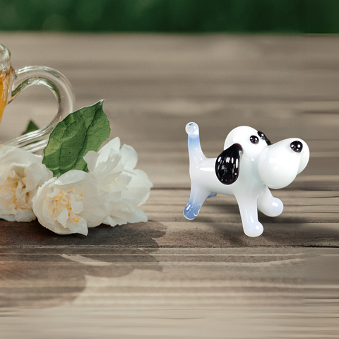 Glass dog mini figurine