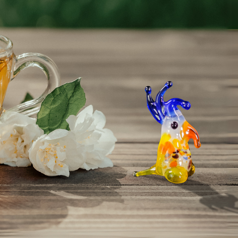 Glass parakeet mini figurine
