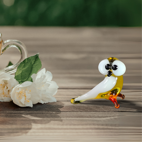Glass owl mini figurine
