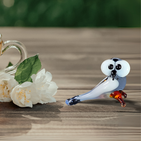 Glass owl mini figurine