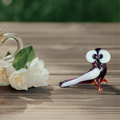 Glass owl mini figurine
