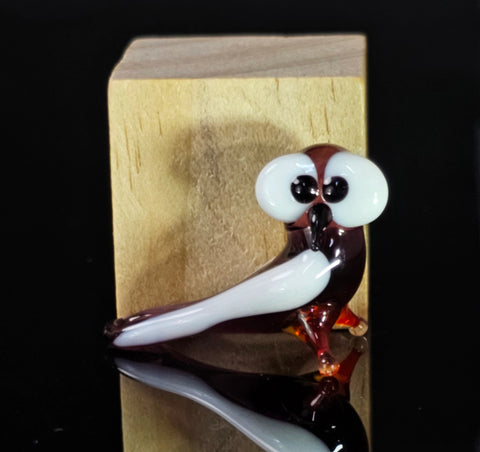 Purple Owl Figurine, Mini Glass Murano Quality Lampworking Glass Figurine, Hand Made In Ukraine, A Great Addition To Your Collection