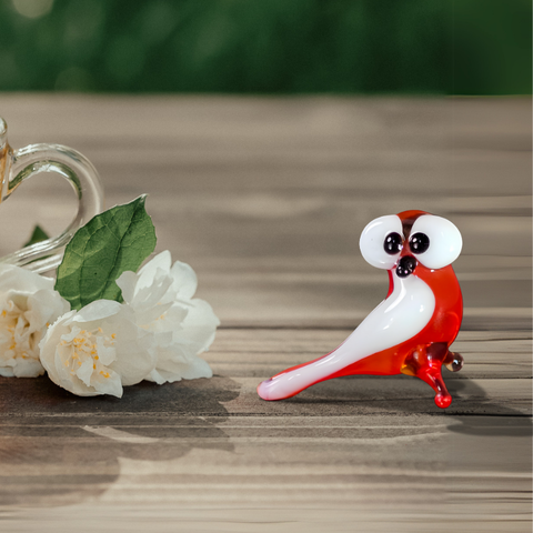 Glass owl mini figurine