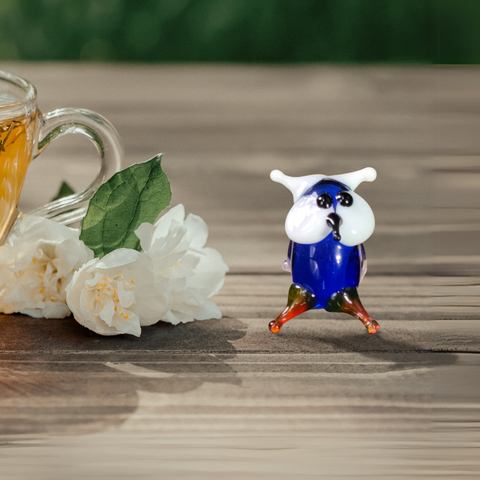 Glass owl mini figurine