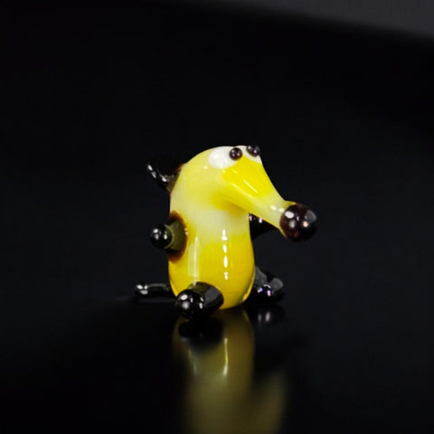 Yellow Glass Aardvark Figurine, Handmade Murano Quality Design - Small