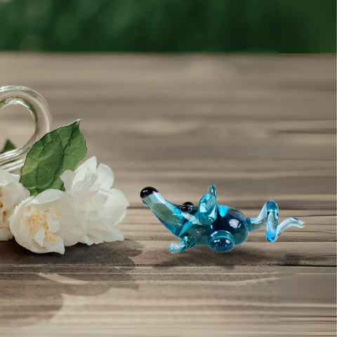 Glass mouse mini figurine