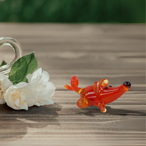 Glass mouse mini figurine