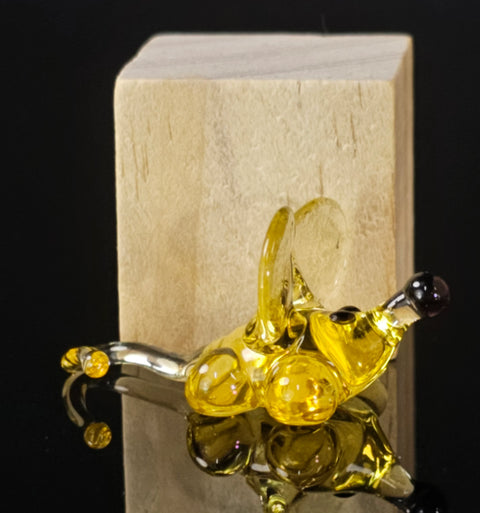 Amber Mouse Figurine, Mini Glass Murano Quality Lampworking Glass Figurine, Hand Made In Ukraine, A Great Addition To Your Collection