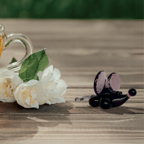 Glass mouse mini figurine