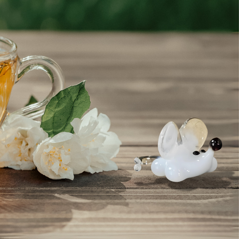 Glass mouse mini figurine
