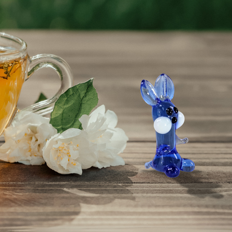 Glass rabbit mini figurine