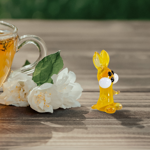 Glass rabbit mini figurine