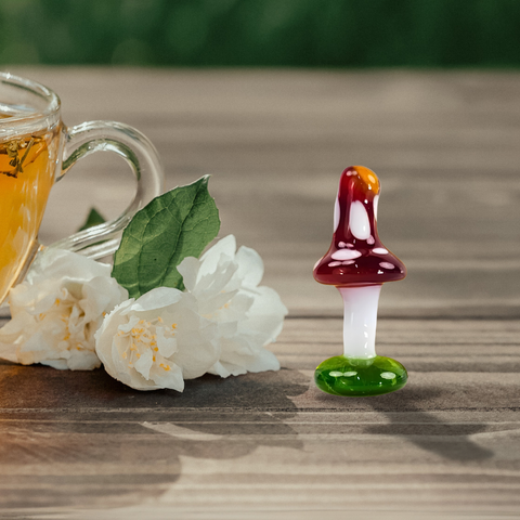 Glass mushroom mini figurine