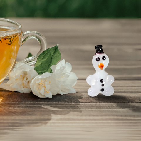Glass snowman mini figurine