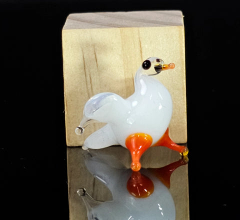 White Dove Figurine, Mini Glass Murano Quality Lampworking Glass Figurine, Hand Made In Ukraine, A Great Addition To Your Collection
