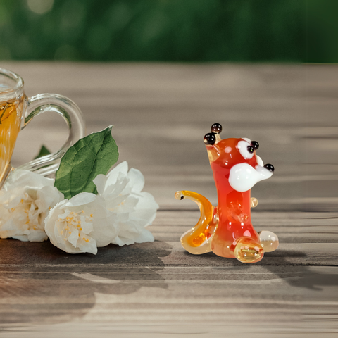 Glass squirrel mini figurine