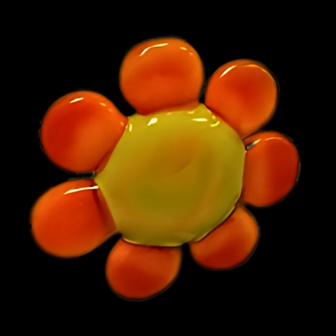 Orange Glass Daisy, Handcrafted Glass Flower, Hand Made In Ukraine Using Murano Quality Glass, Great Gift For Flower Lovers, 6 Inch Daisy
