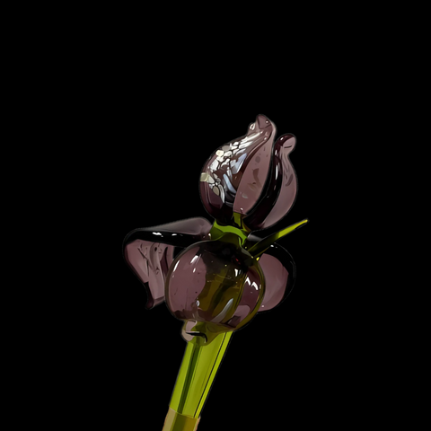 Purple Glass Iris, Handcrafted Glass Flower, Hand Made In Ukraine Using Murano Quality Glass, Great Gift For Flower Lovers, 6 Inch Iris