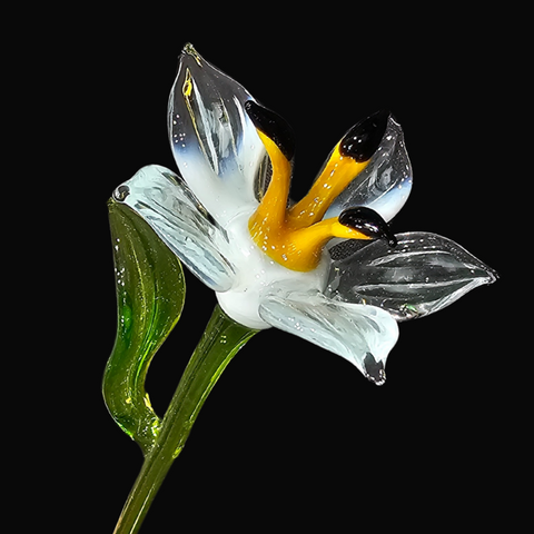 Glass flower short stem white lily
