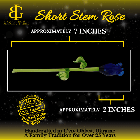 Amber Glass Rose - Handcrafted Short Stem Flower