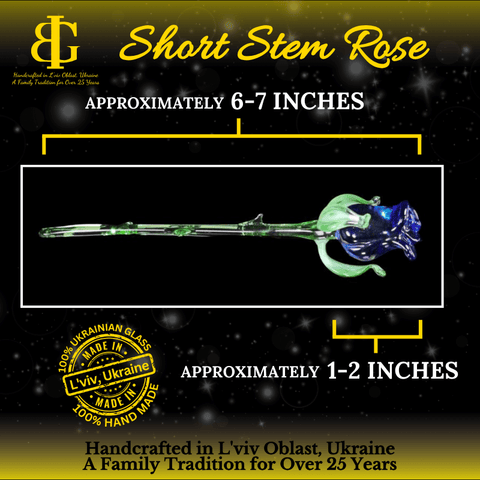 Purple Glass Rose - Handcrafted Short Stem Flower