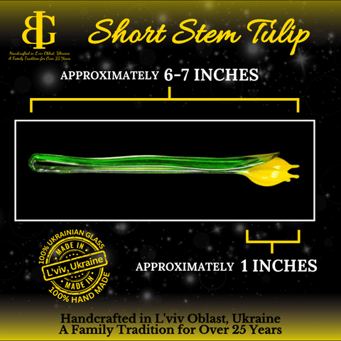 Amber Glass Tulip - Handcrafted Short Stem Flower