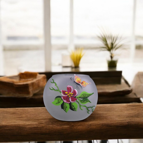 Frosted Glass Candle Holder