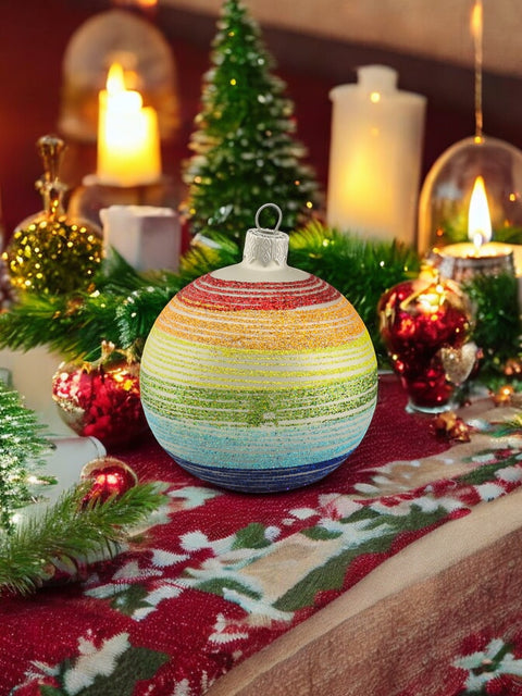 Rainbow Glass Ball Ornament