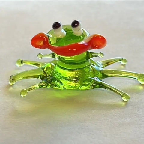 Glass Frog Figurine, Handmade Murano Quality Design - Small
