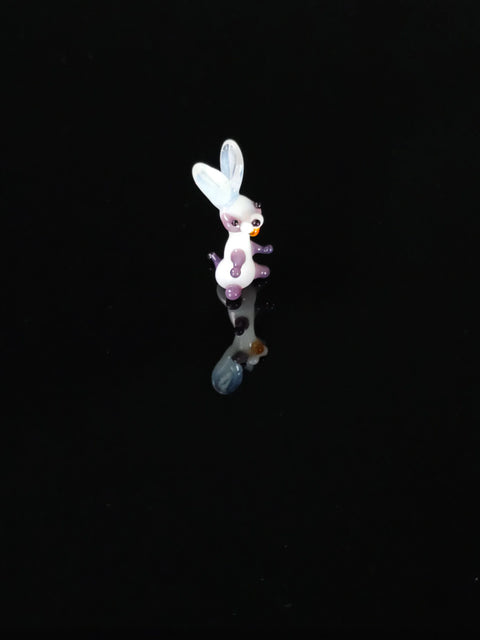 Purple Glass Rabbit Figurine, Handmade Murano Quality Design - Small