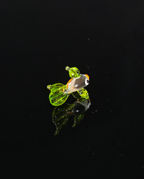 Green Fish Figurine, Mini Glass Murano Quality Lampworking Glass Figurine, Hand Made In Ukraine, A Great Addition To Your Collection