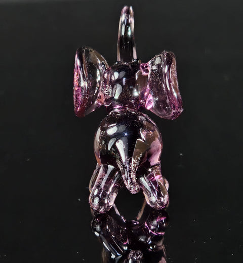 Purple Glass Elephant Figurine, Handmade Murano Quality Design - Small