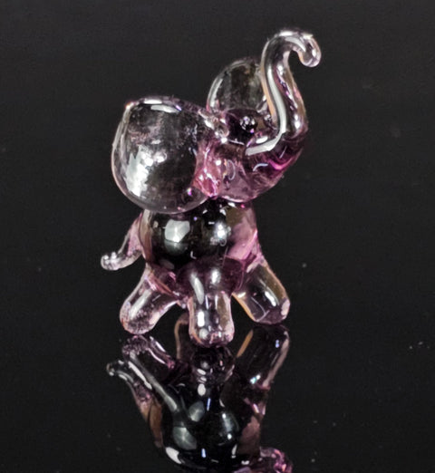 Purple Glass Elephant Figurine, Handmade Murano Quality Design - Small