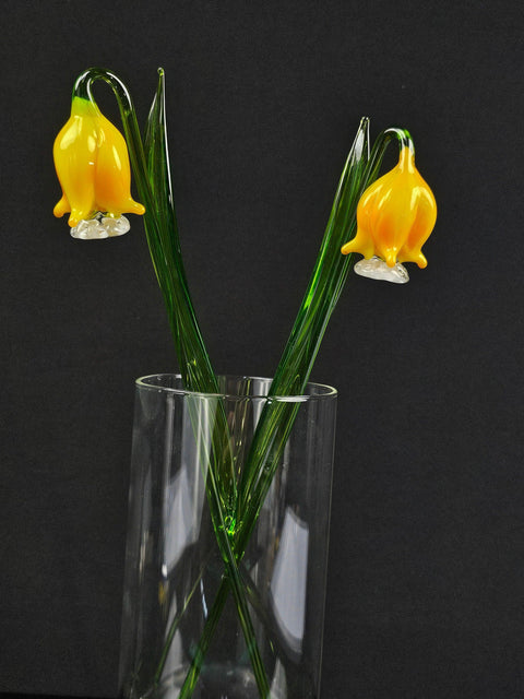 Yellow Glass Bellflower - Handcrafted Long Stem Flower