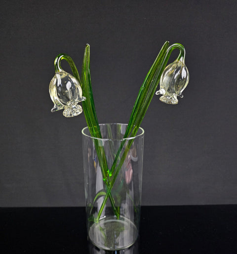 Clear Glass Bell, Handcrafted Glass Flower, Hand Made In Ukraine Using Murano Quality Glass, Great Gift For Flower Lovers, 12 Inch Bellflower