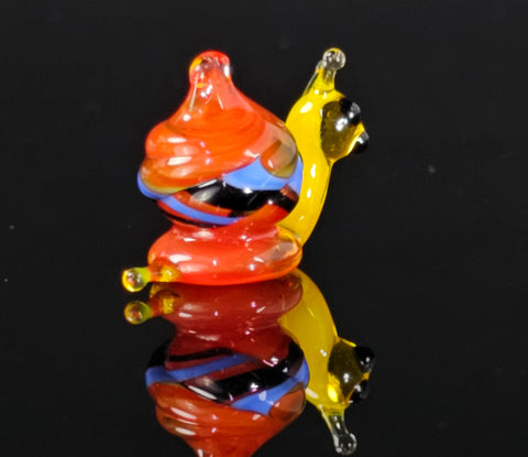 Red Glass Snail Figurine, Handmade Murano Quality Design - Small