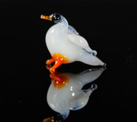 White Glass Dove Figurine, Handmade Murano Quality Design - Small