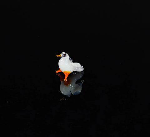 White Dove Figurine, Mini Glass Murano Quality Lampworking Glass Figurine, Hand Made In Ukraine, A Great Addition To Your Collection