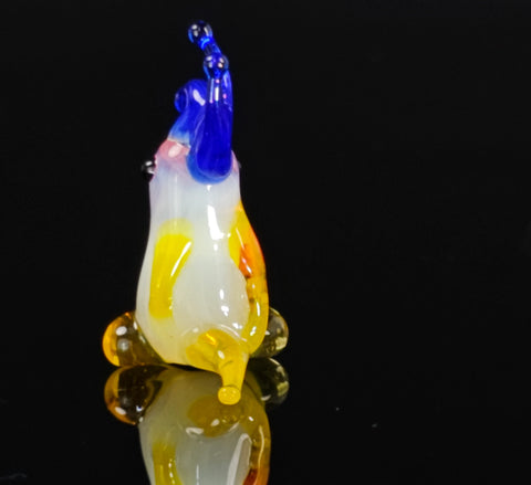 Parakeet Figurine, Mini Glass Murano Quality Lampworking Glass Figurine, Hand Made In Ukraine, A Great Addition To Your Collection