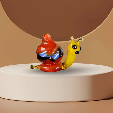 Red Snail Figurine, Mini Glass Murano Quality Lampworking Glass Figurine, Hand Made In Ukraine, A Great Addition To Your Collection