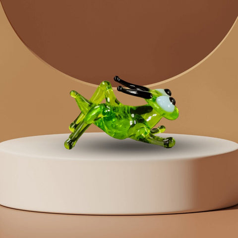 Grasshopper Figurine, Mini Glass Murano Quality Lampworking Glass Figurine, Hand Made In Ukraine, A Great Addition To Your Collection