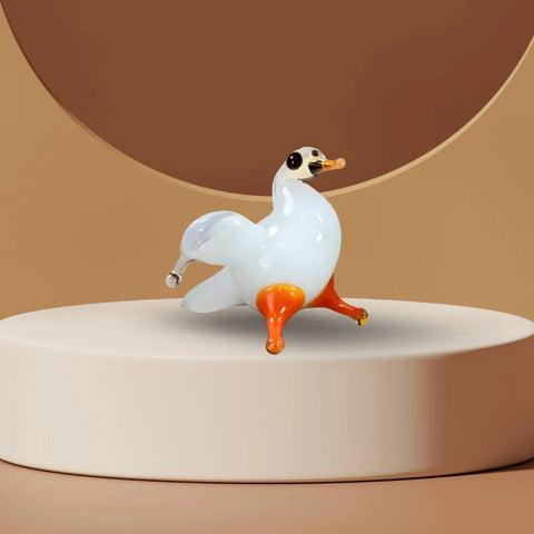 White Dove Figurine, Mini Glass Murano Quality Lampworking Glass Figurine, Hand Made In Ukraine, A Great Addition To Your Collection