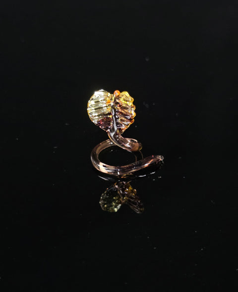 Amber Cobra Figurine, Mini Glass Murano Quality Lampworking Glass Figurine, Hand Made In Ukraine, A Great Addition To Your Collection