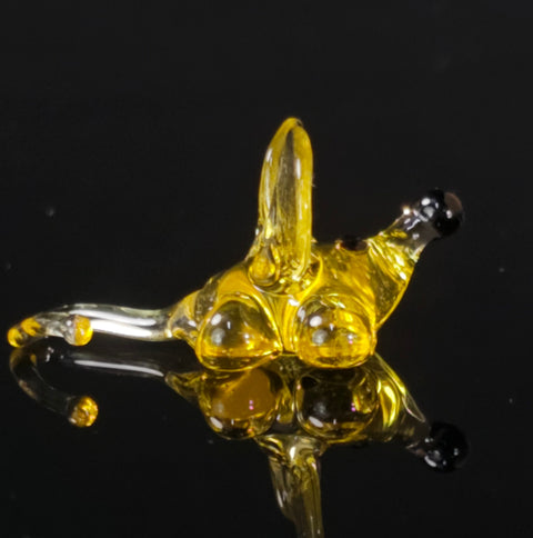 Amber Mouse Figurine, Mini Glass Murano Quality Lampworking Glass Figurine, Hand Made In Ukraine, A Great Addition To Your Collection