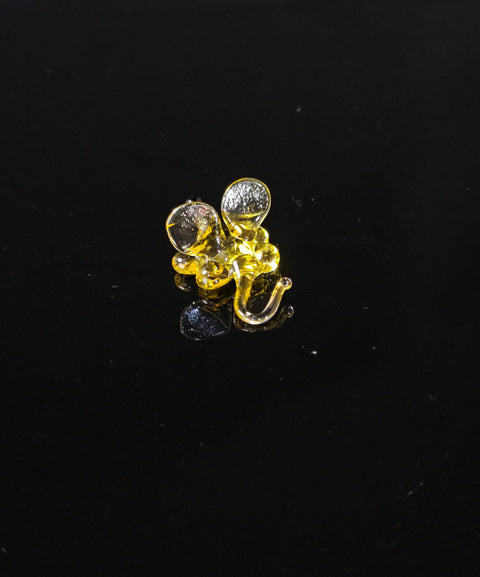 Amber Mouse Figurine, Mini Glass Murano Quality Lampworking Glass Figurine, Hand Made In Ukraine, A Great Addition To Your Collection