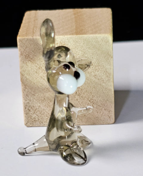 Clear Rabbit Figurine, Mini Glass Murano Quality Lampworking Glass Figurine, Hand Made In Ukraine, A Great Addition To Your Collection