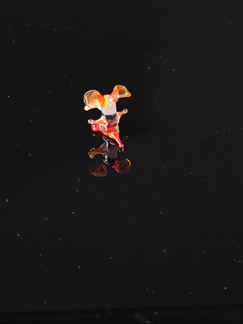Red Dog W Bone Figurine, Mini Glass Murano Quality Lampworking Glass Figurine, Hand Made In Ukraine, A Great Addition To Your Collection