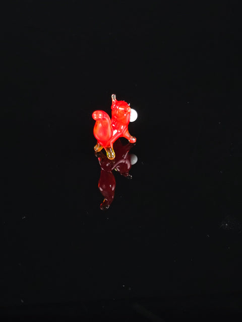 Red Cat Figurine, Mini Glass Murano Quality Lampworking Glass Figurine, Hand Made In Ukraine, A Great Addition To Your Collection