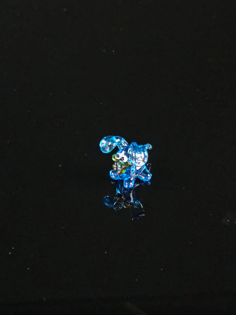 Blue Puppy Figurine, Mini Glass Murano Quality Lampworking Glass Figurine, Hand Made In Ukraine, A Great Addition To Your Collection