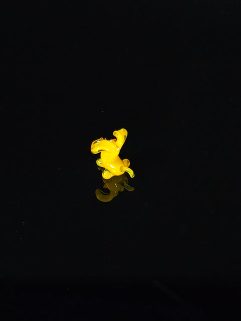 Yellow Puppy Figurine, Mini Glass Murano Quality Lampworking Glass Figurine, Hand Made In Ukraine, A Great Addition To Your Collection